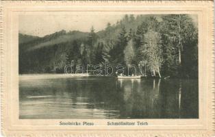 1924 Szomolnok, Schmölnitz, Smolník; Smolnicke Pleso / Schmöllnitzer Teich / tó, csónak / lake, rowing boat (EK)