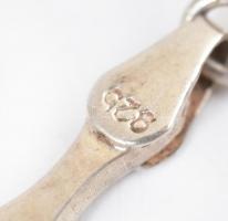 Ezüst(Ag) szívecskés nyaklánc, jelzett, h: 42 cm, bruttó: 17,09 g