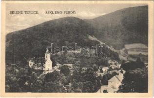 1921 Szklenófürdő, Sklené Teplice; látkép, templom / general view, church