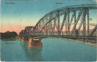 1932 Komárom, Komárno; Duna híd. Vasúti levelezőlapárusítás 6. sz. 1915 / Danube bridge (EK)
