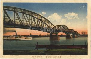 1914 Komárom, Komárno; Dunai nagy híd / Danube bridge (fl)