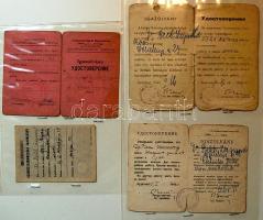 1945 Személyi- Orvosi- és Deportált igazolványok 4 db / Personalausweisse, Deportiertausweis, Artztausweis