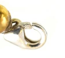 Aranyozott ezüst(Ag) karkötő, hegyikristállyal, jelzett, d: 5,5 cm, bruttó: 16,74 g