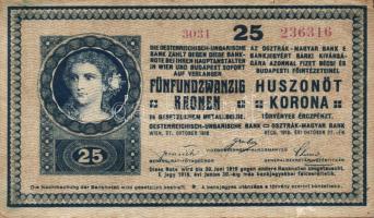 1918. 25K "hullámos" "3031" sorozat- és sorszámozás 3mm T:III+