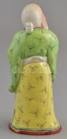 Kínai porcelán figura, jelzett, kézzel festett, kis kopásnyomokkal, m: 15 cm