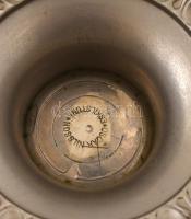 Oscar Nilsson svéd fém asztali kínálótál, jelzett, d: 24 cm, m: 11 cm