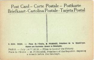 Paris, July 14th 1919. Fetes to honour the Victory. Place de l'Etoile - M. Poincaré, President ...