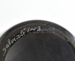 Muranói üveg váza, Salviati jelzéssel, kis kopásnyomokkal, m: 33,5 cm