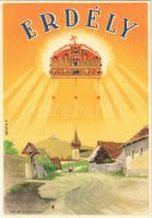 Erdélyi részek visszacsatolásának emlékére. Megjöttünk testvérek! Hozzuk a szívünket, de ha kell, Erdélyért adjuk a vérünket! / entry of the Hungarian troops to Transylvania, irredenta propaganda s: Németh N. (vágott / cut)