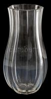 Átlátszó üveg váza, Moser jelzéssel, kis kopásnyomokkal, m: 25,5 cm