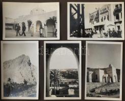 1929 Arab, főként algériai területeken készült fotóalbum, 69 db beragasztott fotóval, 6×9 cm