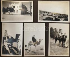 1929 Arab, főként algériai területeken készült fotóalbum, 69 db beragasztott fotóval, 6×9 cm