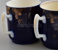 2 db Alt Wien Karlsbad (Karlovy Vary) motívumos porcelán bögre, matricásak, jelzettek, kopásokkal, a...