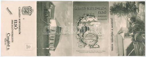 Cegléd. Ceglédi Bortermelők Első Pinceszövetkezete. Tagok szállítják a mustot! Kinyitható reklám kép...