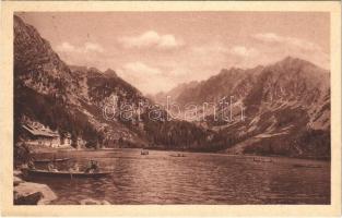 1930 Tátra, Magas-Tátra, Vysoké Tatry; Popradské pleso / Popper See / Poprádi-tó, csónakázók / lake, rowing boats (EK)