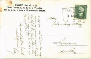 1944 Vágmenti Inóc, Inovec, Povazsky Inovec; Chata Odboru KCST v Trencíne / Turistaház, menedékház /...