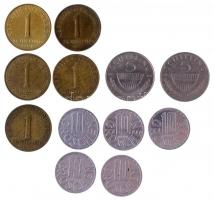 Ausztria 1968-1990. 10gr-5Sch (12xklf) T:2,2- Austria 1968-1990. 10 Groschen - 5 Shilling (12xdiff) C:XF,VF