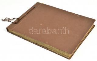 cca 1920-1940 Fotóalbum több mint 100 beragasztott fotóval (Balaton, strandolás, vadászat), vegyes m...