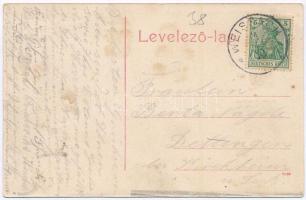 1909 Nagykőrös, Népbank, Központi szálloda, postapalota, Polgári leányiskola (fl)