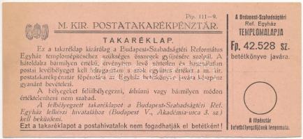 ~1920. Magyar Királyi Postatakarékpénztár takaréklap T:I-