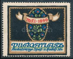 1910 M.F.I. 1890 Világatlasz szerkesztősége levélzáró (Balázs: 284.01)