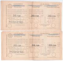 ~1920-1930. M. Kir. Postatakarékpénztár - Országos Kaszinó befizetési lap, hátulján árverési reklám T:II-