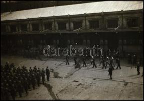 cca 1940-1950 Katonai temetés, 3 db fotónegatív, 7×4,5 cm