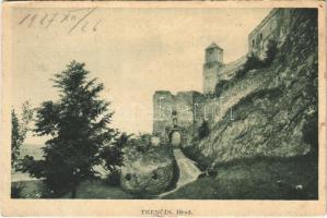 1927 Trencsén, Trencín; Trenciansky hrad / várrom / castle ruins (EK)