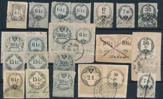 Ausztria 1854-1868 23 db klf Osztrák pénzügyi illetékbélyeg