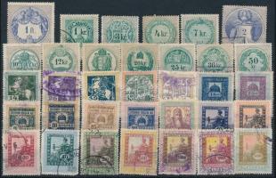 1868-1923 34 klf illeték,törvénykezési illeték,értékpapír-forgalmi adó bélyeg
