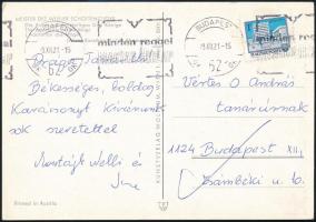 Montágh Imre (1935-1986.)gyógypedagógus, logopédus autográf levelezőlapja Vértes O. Andrásnak