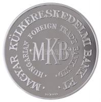 Lebó Ferenc (1960-) 1996. MKB (Magyar Külkereskedelmi Bank) Rt. Ag emlékérem eredeti dísztokban, tájékoztatóval (31,19g/0.999/42,5mm) T:PP kis fo.