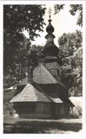 Kárpátalja, Görögkeleti fatemplom. Steinfeld Erzsébet kiadása / Transcarpathian Orthodox wooden church