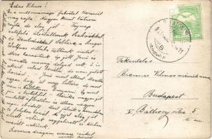 1911 Balatonboglár, fürdőzők csoportképe a Balatonban. photo (vágott / cut)