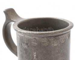 Fél decis ón mérce, rajta 11 db hitelesítő beütés az 1890-es évektől 1928-ig. Jelzett. H. Steinburg....