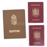 1995 Két román útlevél és egy sugárvldelmi bizonyítvány / Romanian passports and Hungarian licence