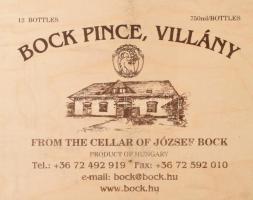 Bock Pince Villány 12 palackos bortartó fadoboz, 18x34x51 cm