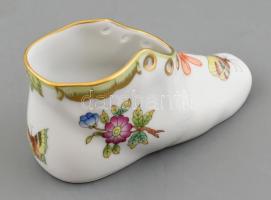 Herendi Viktória mintás cipőcske.  Kézzel festett, jelzett, hibátlan. 10 cm