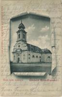 Bácsalmás, Bács-Almás; római katolikus templom. Rosenberg Adolf kiadása (EK)