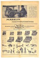 1932 Märklin fémépítőszekrények képes ismertetője, Klein Dezső mechanikai játékáru üzlete