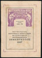1927 Notterpeck és Kiss Orthopädiai Műterem művégtagok, ortopédiai készülékek és gyógyászati segédeszközök ismertetője, 30p