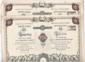 Budapest 1935. "Salgó-Tarjáni Kőszénbánya Részvény-Társulat" huszonöt részvénye egyben öss...