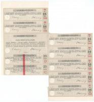 Budapest 1935. "Salgó-Tarjáni Kőszénbánya Részvény-Társulat" huszonöt részvénye egyben öss...