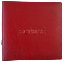 Műbőr gyűrűs éremberakó album 11db berakólappal (~21x23,5cm), klf méretű érmék számára, használt áll...