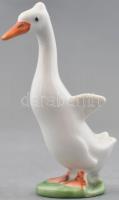 Herendi porcelán liba figura, kézzel festett, jelzett, hibátlan, m: 7,5 cm
