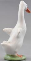 Herendi porcelán liba figura, kézzel festett, jelzett, hibátlan, m: 7,5 cm