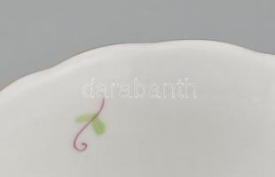 Herendi porcelán mokkás csésze aljjal, kézzel festett, jelzett, hibátlan, m: 4,5 cm, d: 11 cm