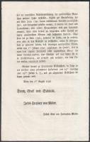 1796 Bécs, Rendelet a belföldön termelt illetve külföldről behozott borok kereskedelmével kapcsolatb...