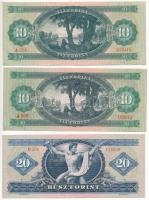 1962-1969. 10Ft (2xklf) + 1969. 20Ft T:II-III szép papír