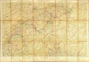 Schweiz, J. Frey Offizielle Karte des Automobil-Club der Schweiz, Geographischer Kartenverlag Bern, vászontérkép, 98,5×70 cm